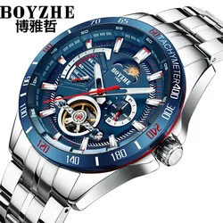 Boyzhe Men'S Automatic Wristwatch Mechanical Watches For Men Waterproof Moon Phase Luxury Original Watch Men Gift Reloj Hombre