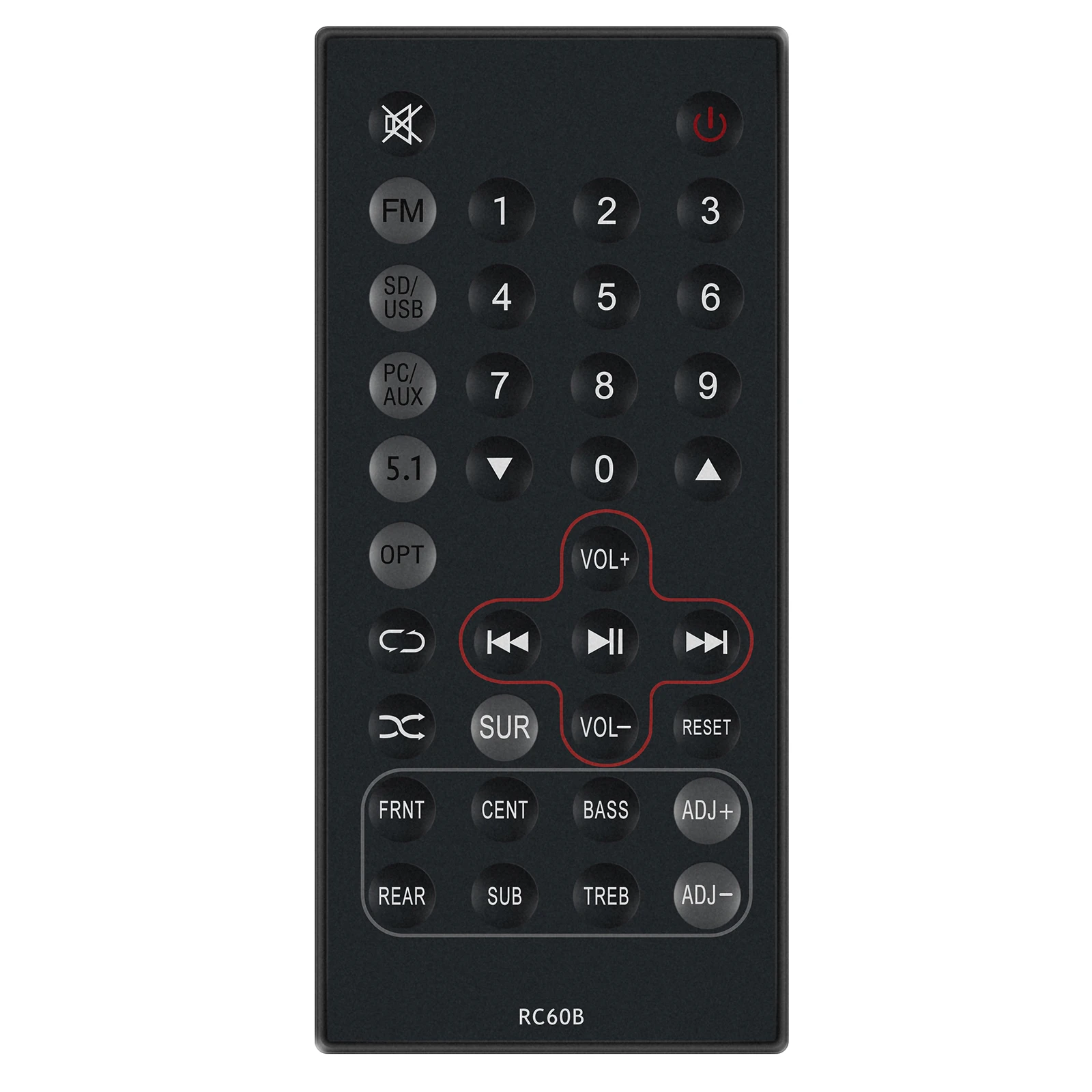 New RC60B Replacement Infrared Remote Control Suit for Edifier C6XD 5.1 Surround Sound Speaker System C6XD