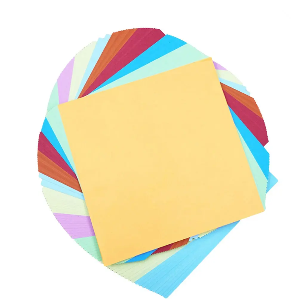 100Pcs Colorful Origami Sheets Double Sided Bright Art Paper 20x20cm Tear Resistant for Folding Crafts Learning Creative