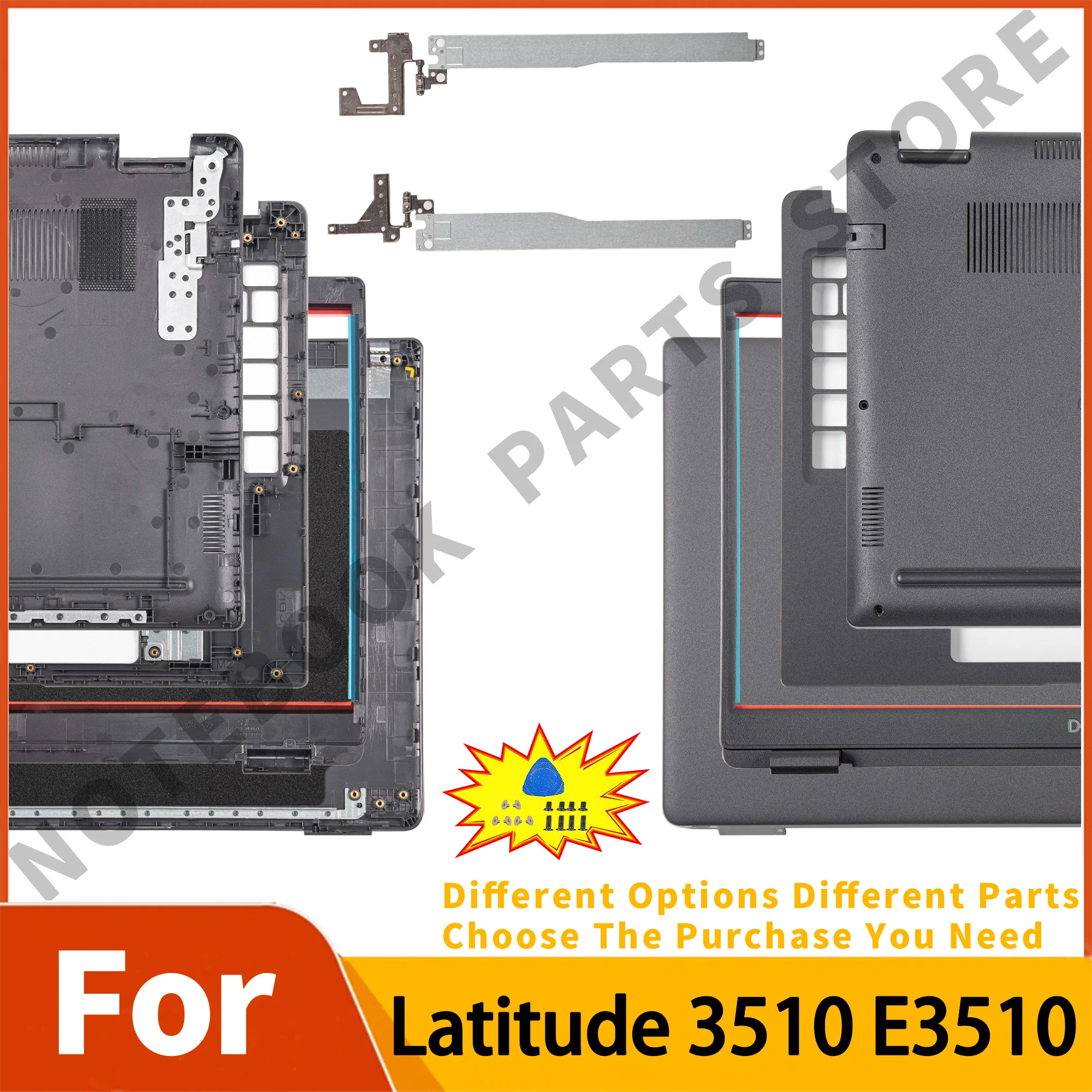 Notebook Parts For Latitude 3510 E3510 08XVW9 Top Lid Front Bezel 0GCK6R upoer case lower cover repair 15.6inch Plastic