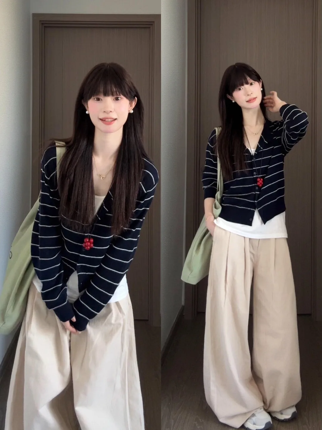 

Вязаный открытый кардиган в синюю полоску в стиле ретро, женский осенний корейский кардиган высокого класса, ленивый мягкий ор, базовый слой irt