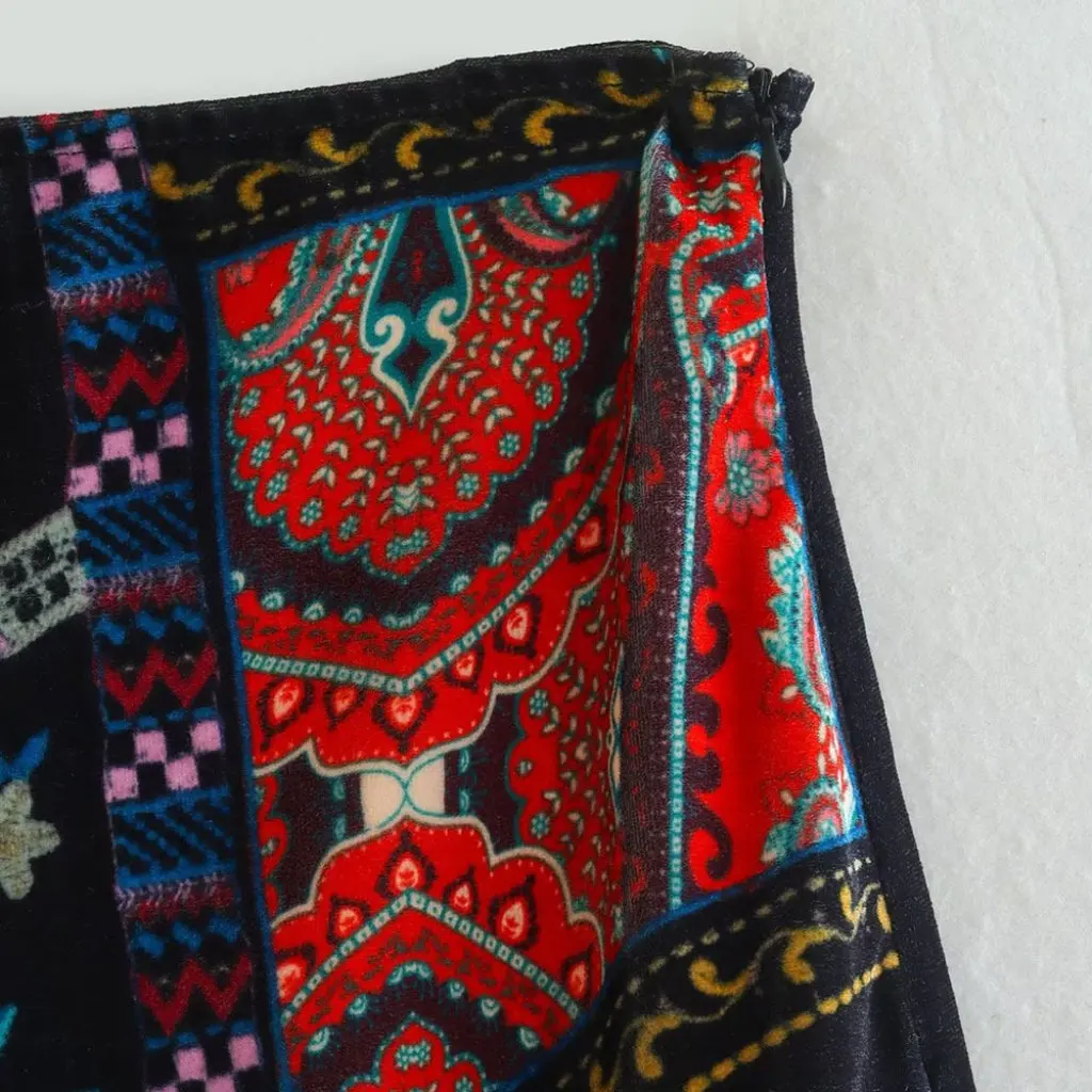 

Women's Sexy Slim High Waist Retro Skirt Printed Splicing Hip PG2264 Export Fashionable Casual Skirts