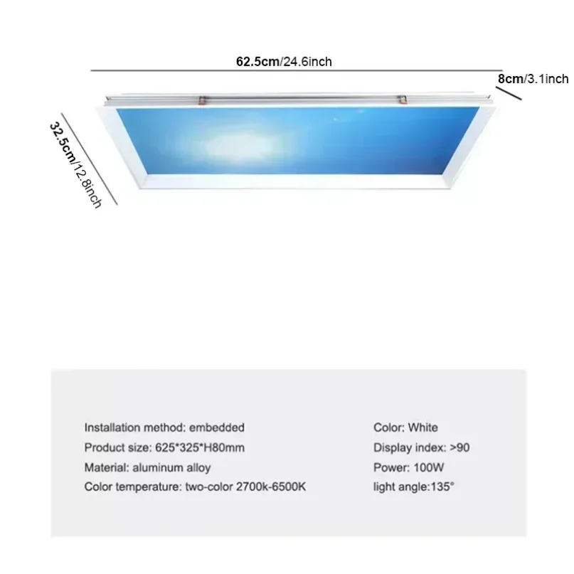 Imagem -03 - Blue Sky Smart Teto Lâmpada para Banheiro Sala de Estar Cozinha Iluminação Natural Decoração Interior Clarabóia Azul Novo Estilo