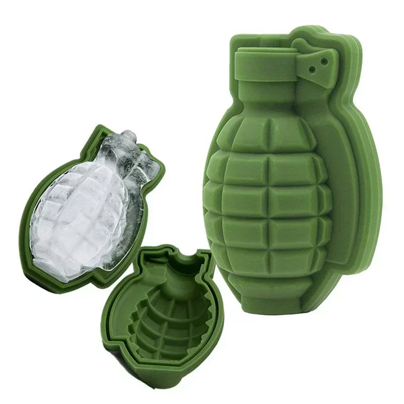 

1 Set 3D Grenade Shape Ice Cube Mold Ice Cream Maker Party Bar Drinks Silicone Trays Molds Kitchen Bar Tool