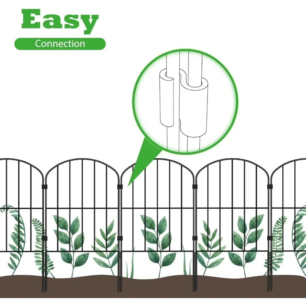 سياج حديقة 10 ألواح، 10 أقدام (طول) × 24 بوصة (ارتفاع) حاجز حيوانات على شكل سلك معدني مقاوم للصدأ