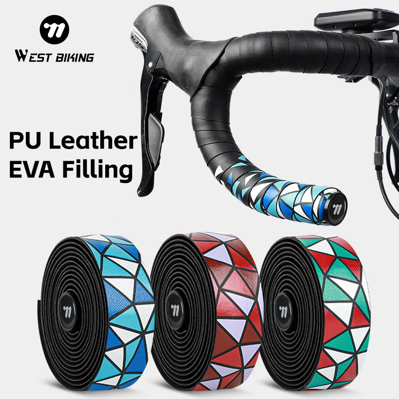 

2PC Anti Slip MTB Road Bike Handle Tape PU Shock-absorbing Handle Tape Car End Racing Bike Packaging Tape Bicycle Accessories