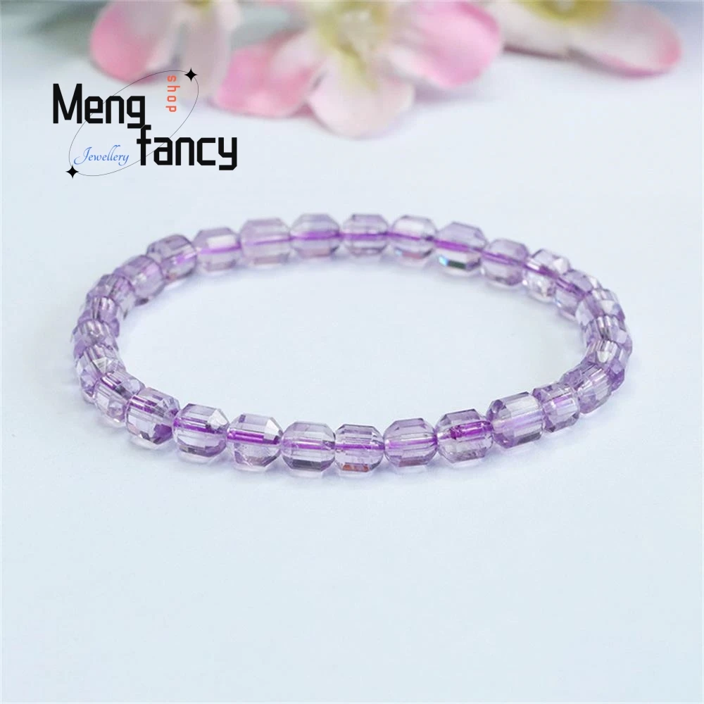 Natural Amethyst Exquisite Elegant Bracelet Colour Treasure Cut String Simple High-grade Couple Fashion Jewelry Holiday Gifts