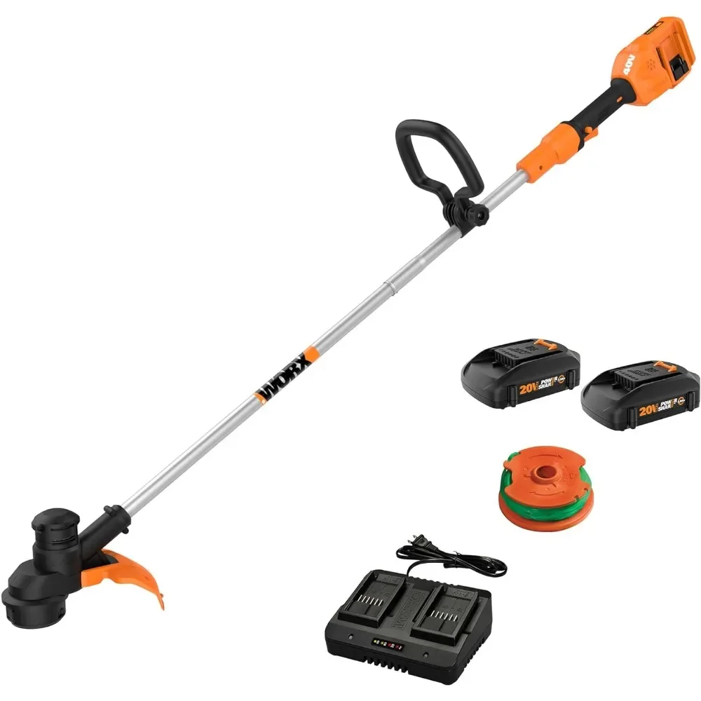 

40V 13" Cordless String Trimmer (Batteries & Charger Included) Freight Free Electric Grass Trimmer Garden Battery Cutters