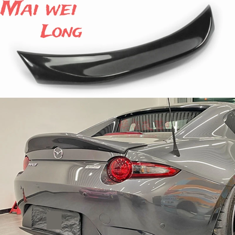 For Mazda MX5 ND 2018 2019 2020 2021 2022 2023 High Quality Carbon Fiber & FPR Primer Rear Trunk Lip Spoiler Splitters Wing