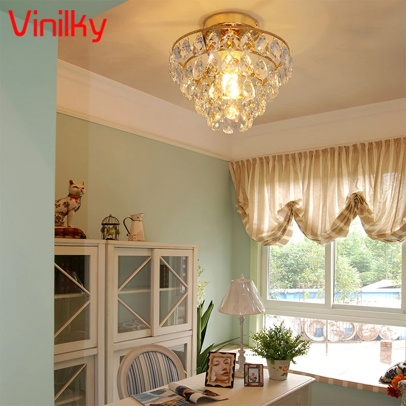 Modern Crystal Ceiling Lamp For Living Room Kitchen Three Color Led Chandelier Lighting Fixture Home Hanging Lamp Plafonnier Lus