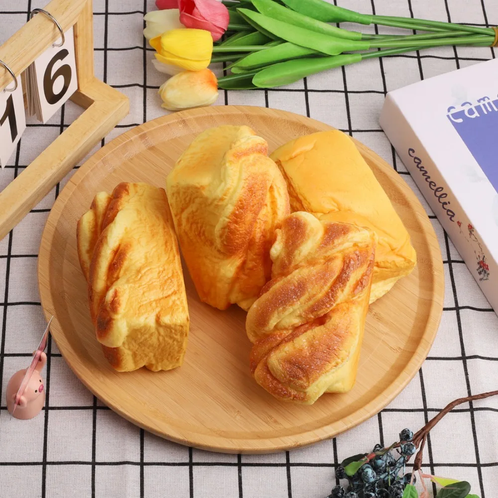 Simulation Food Baked Food Pinch Toy PU Croissant Puffs Dessert Shaped Squeeze Toy Creative Cheese Cake Slow Rebound Toy