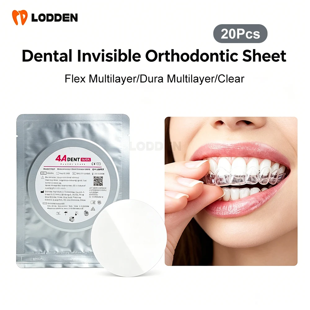 20Pcs Lodden Dental Invisible Orthodontic Sheet, Soft/Hard Vacuum Forming Splint Retainer Slice for Dental Lab Materials