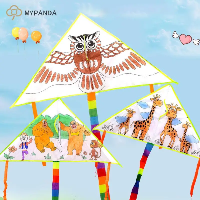 Blank Kite DIY Children Education Painting Kite Kids Kite Flying Outdoor Grassland Activities Toy Kite Material Package Kit