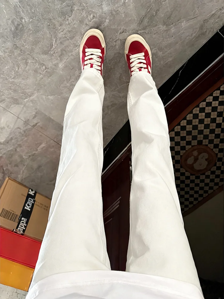 

Мужские джинсы Cleanfit белые, зауженные, в американском стиле, эластичные, прямого кроя, повседневные, из смесового хлопка и полиэстера