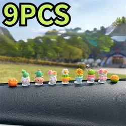 Cute Spring Car Ornament Animal Cactus Small Potted Plant Shaking Head Resin Automobiles Decoration Accessories Car Decoration