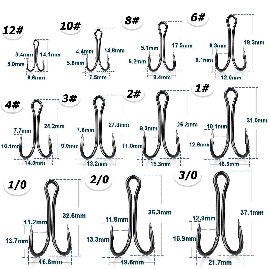 Fishing Double Hooks 50~200Pcs Black Classic Frog Hooks High Carbon Steel Brabed Sharp Worm Hook Replacement Fishing Hooks Lures