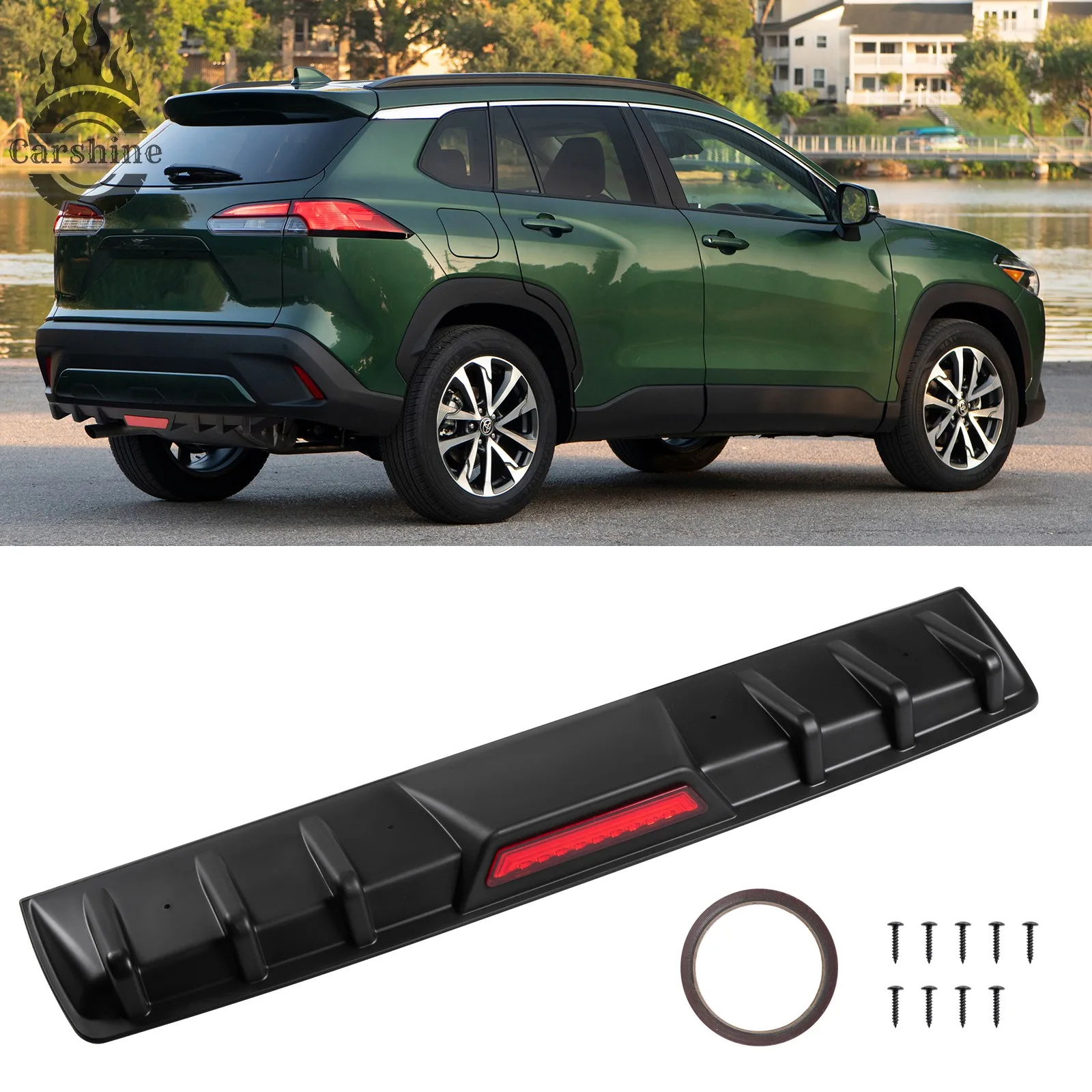 

Matte Rear Bumper Diffuser Fins Spoiler Lip Splitter For Toyota Corolla Cross