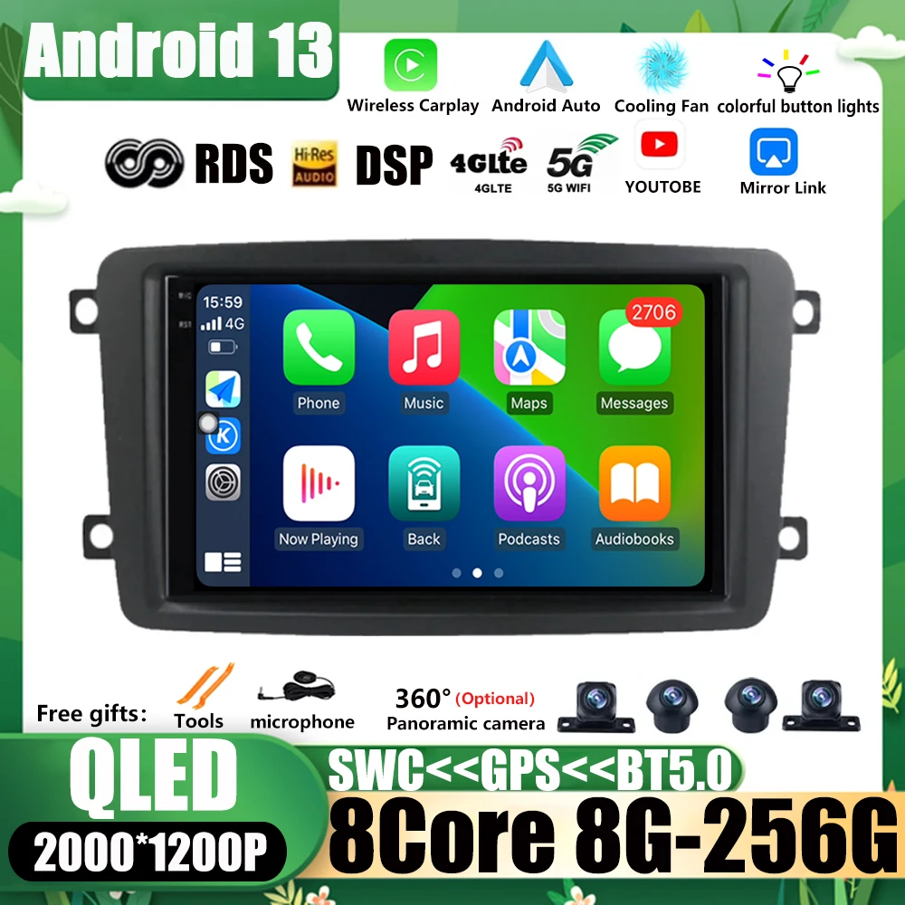 

Android 13 For W203 Mercedes Benz Vito W639 W168 Vaneo Clk W209 W210 M/ML 4G DSP RDS Car Radio Multimedia GPS Navigation Carplay