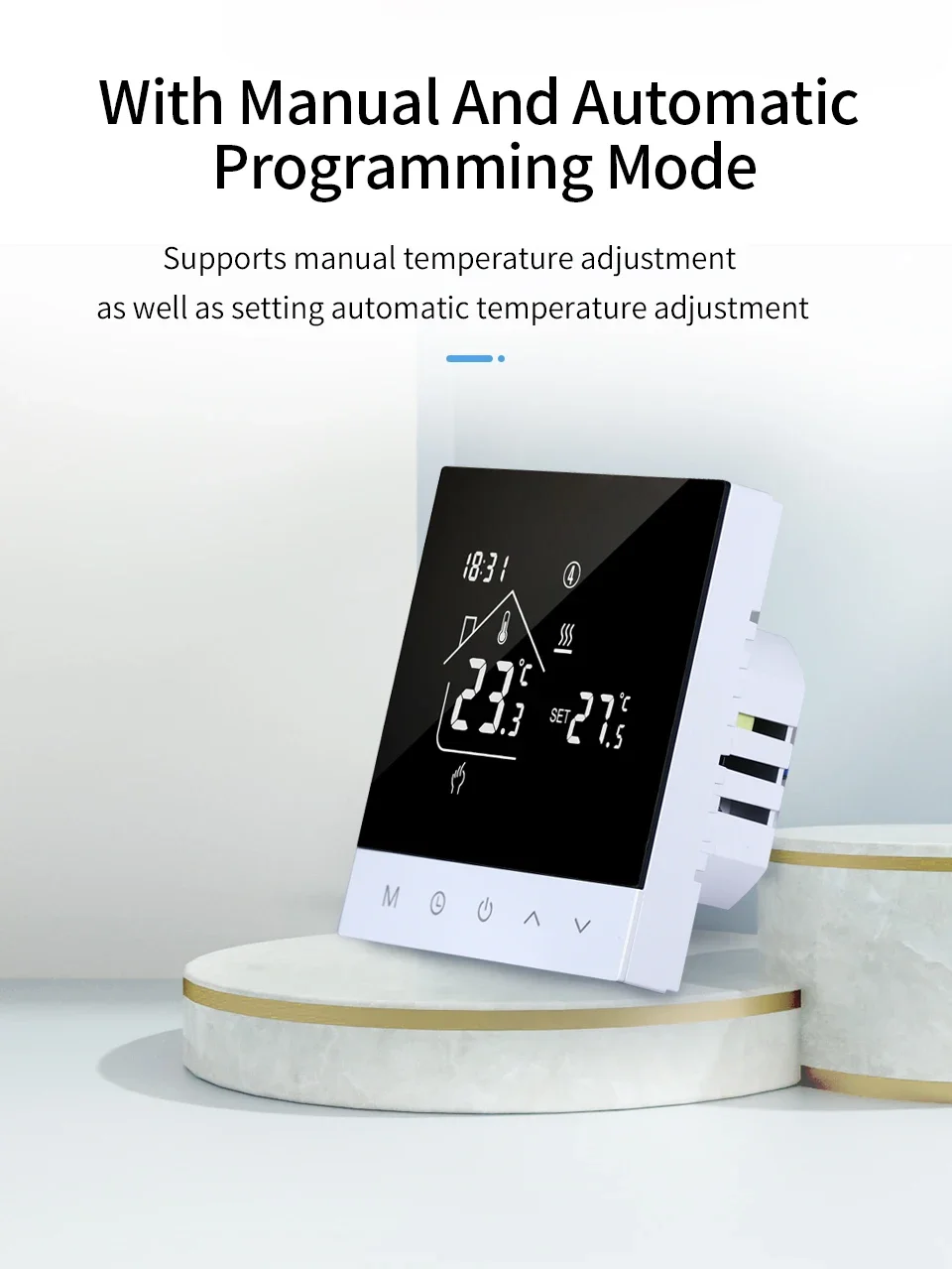Wifi Smart Heating Thermostat LCD Display Voice Control Alexa Tuya Alice/ Electric/Water Floor Temperature Controller