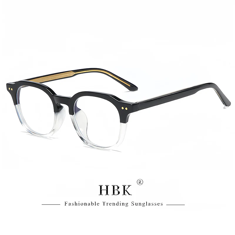 HBK Retro-Quadrat-Brille aus schlichtem Glas für Herren und Damen, Tr-Rahmen-Brille, hochwertige Komfortbrille, minimalistisch passend – Detail 8