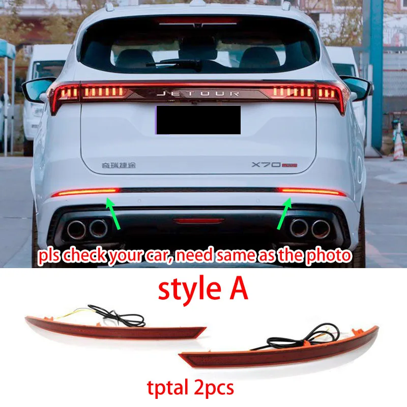 2pcs for Chery Jetour X70plus 2021-2023 Rear Bumper LED Light Flow Daytime Running Light X70 Plus