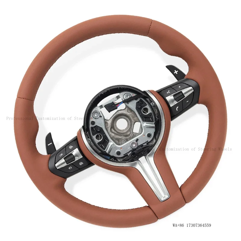 Orange-brown Full leat set Steering Wheel For Bmw F01 F10 E92 E90 E89 E91 E93 330i 335i 328i 3 Series 5 Series  2013-2019