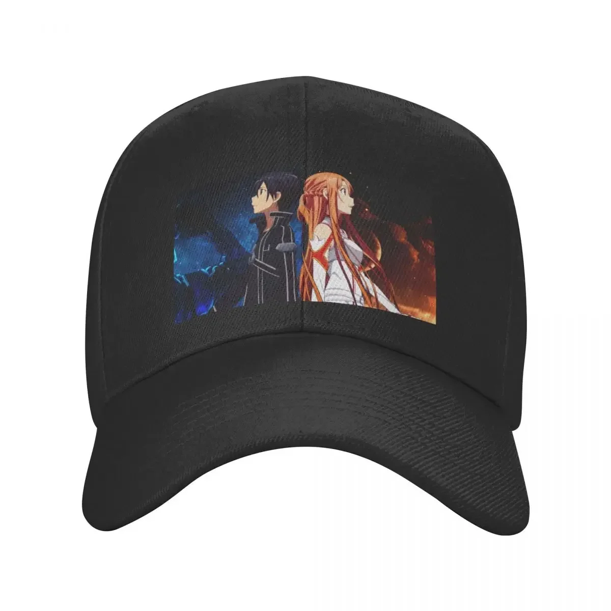 SAO Asuna and Kirito, Sword Art Online Baseball Cap Gentleman Hat Christmas Hat custom Hat Men Golf Wear Women's