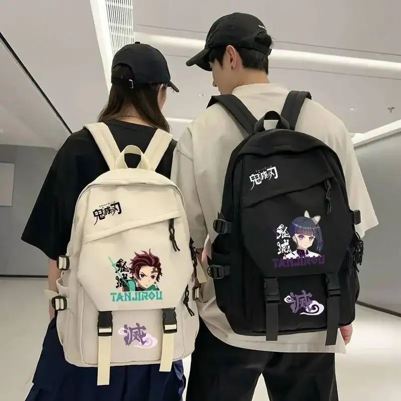 أنيمي لعبة أسود أزرق أبيض شيطان القاتل كيميتسو نو يابا طالب المراهقين حقائب مدرسية حقائب الظهر