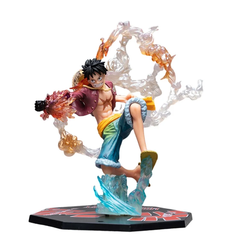 Toy Peripheral Japanese Anime Piece Figurine Combat Version Luffy Fire Fist Ace Doll Doll Car Cake Ornament Holiday Gifts