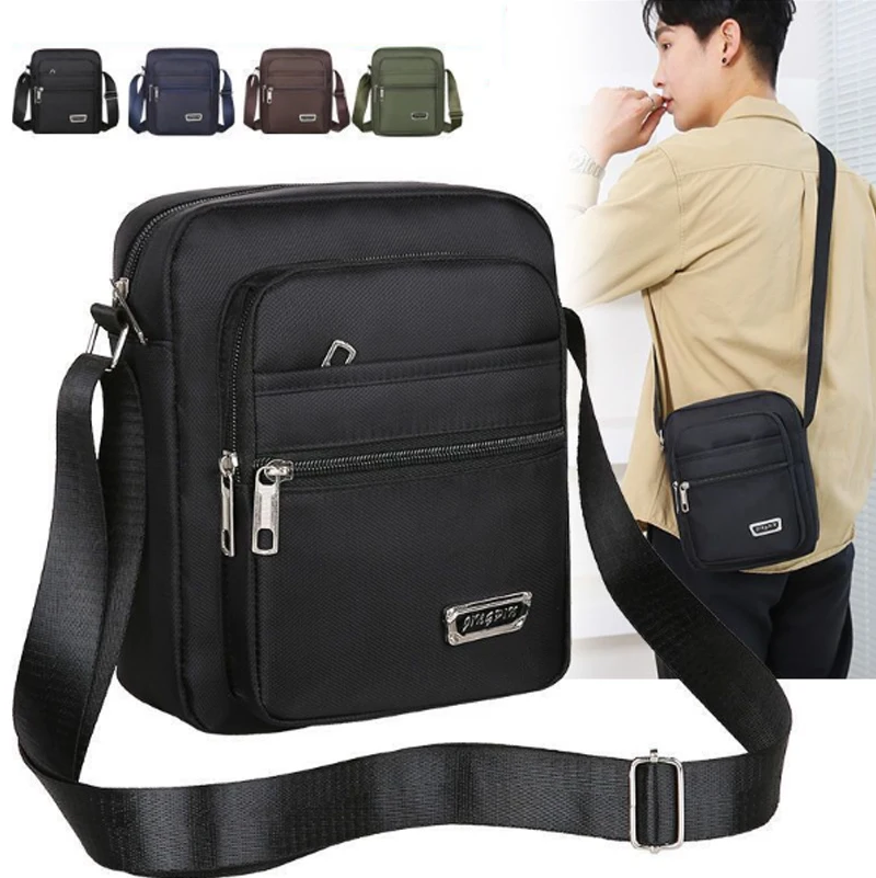 

Mens High Quality Nylon Shoulder Bag Casual Crossbody Bag Large Capacity Messenger Bag Business Travel Daily Handbag
