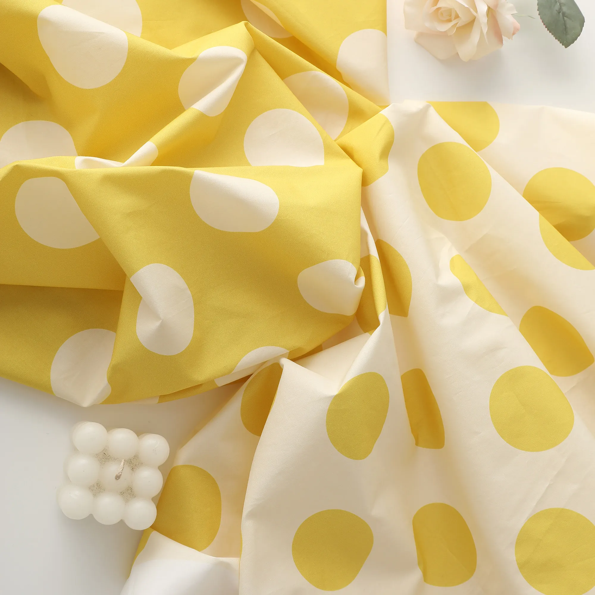 140x50cm High Density 60s Pure Cotton Vintage Large Polka Dot Printed Fabric for Women Kids Dress Shirt Handmade DIY Cloth