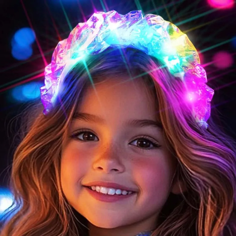 Повязка на голову Fashey Light Up, светодиодная светящаяся повязка для волос - мигающий красочный светильник для волос для девочек - товары для рождественской вечеринки, дня рождения