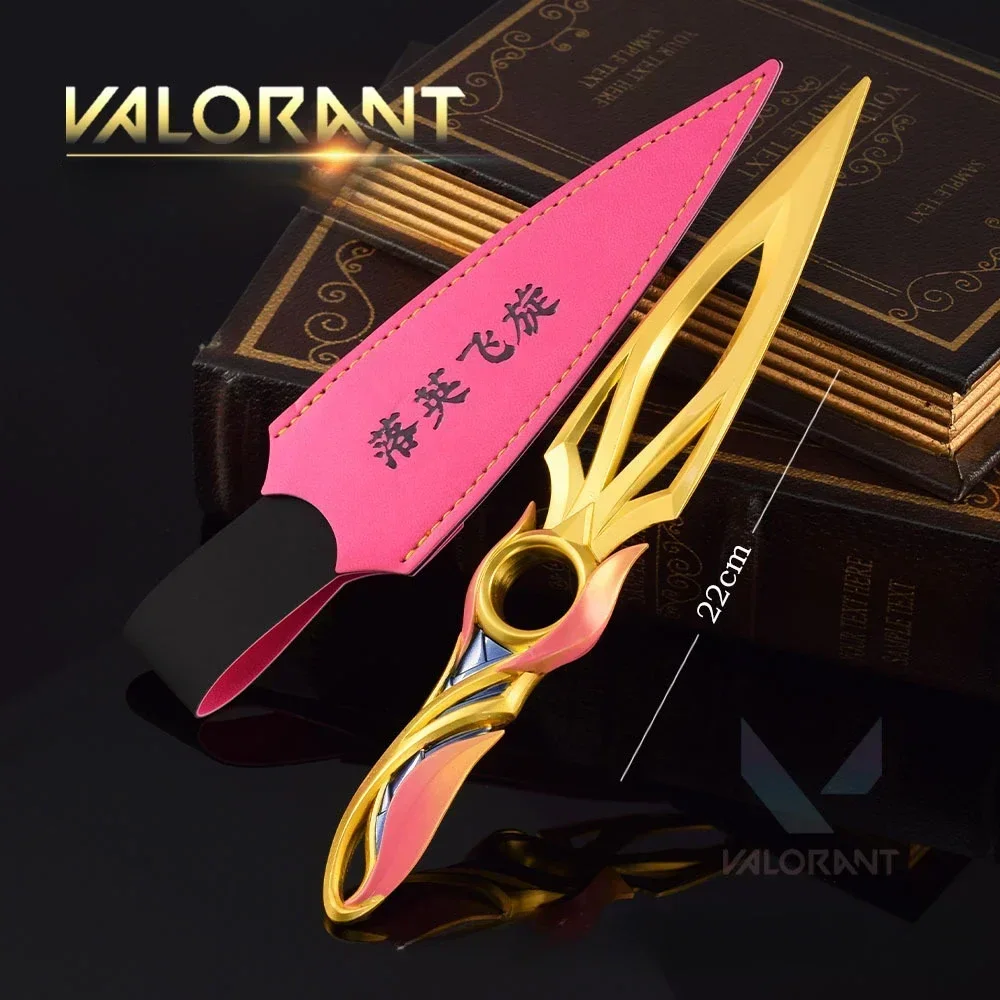 21cm Valorant Weapon Mystbloom Kunai ninja Melee Weapon Model Metal Game Samurai Sword Accessory Collection Gifts Toys for Boys