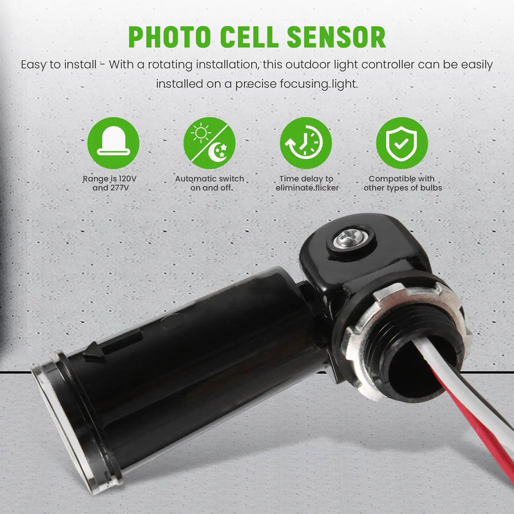 A78I 4Pack,Dusk to Dawn/Day Night Sensor, Photoelectric Switch, Photo Cell Sensor,IP65 Waterproof Photocell for Outdoor Light