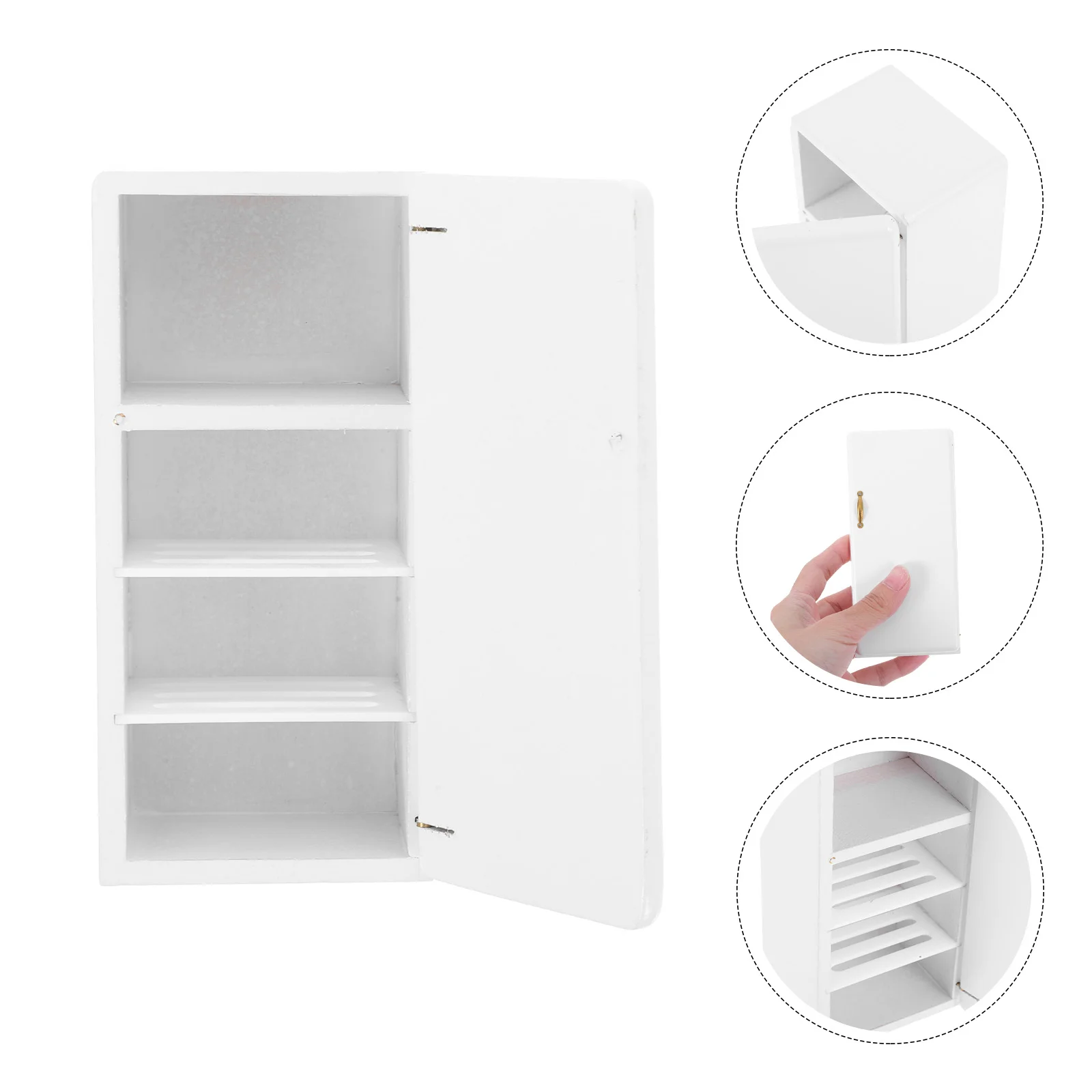 1pc 1/12 Mini Haus Küche Kühlschrank Modell Mini Möbel Modell für Kinder (Weiß) mini haus kühlschrank