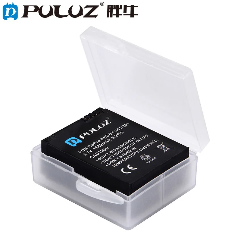 PULUZ Hard Plastic Transparent Battery Storage Box for GoPro HERO5 AHDBT-501 /3  /3 Battery AHDBT-301/201