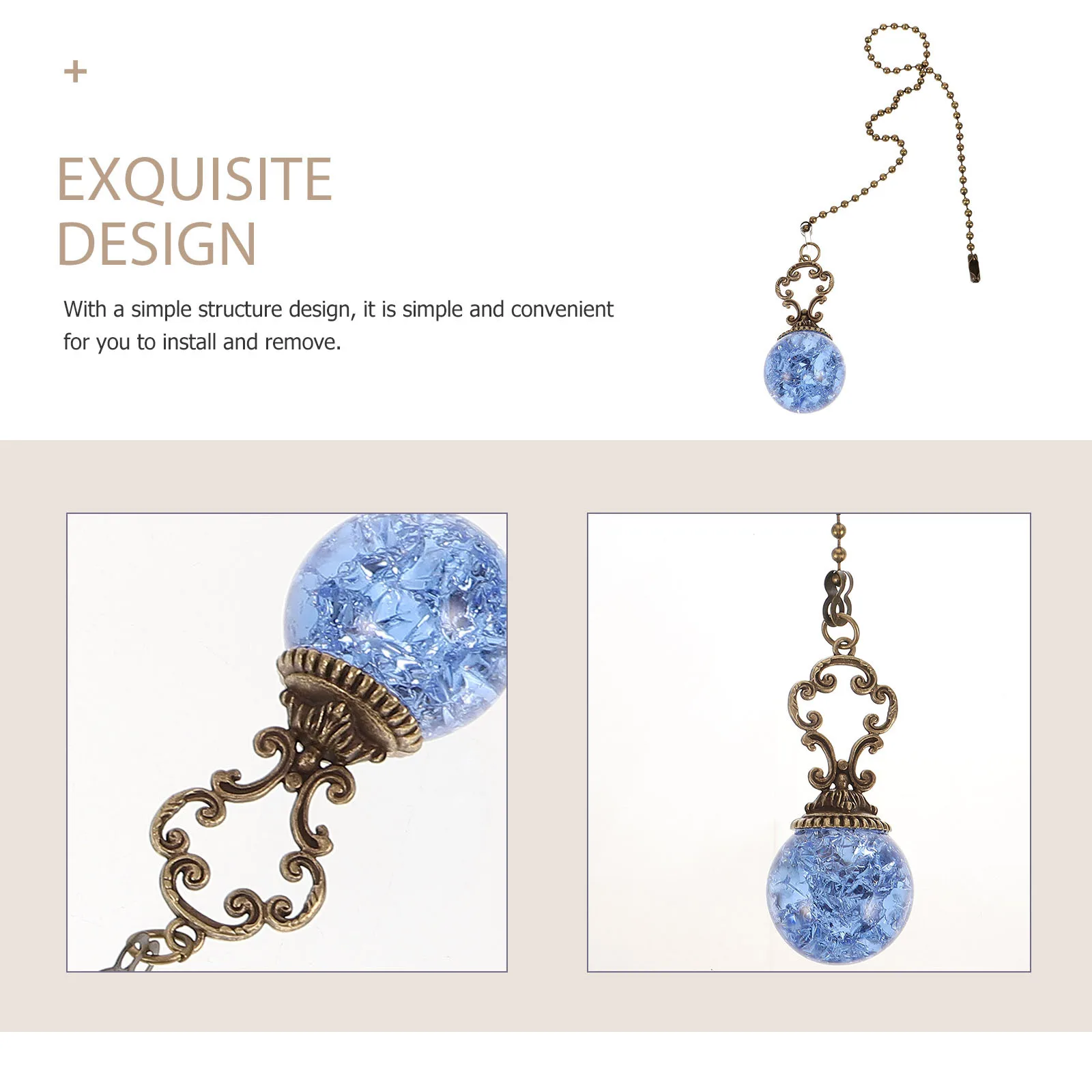 

Exquisite Beaded Chain Pendant in Vintage Bronze for Ceiling Fan Or Light Pull Replacement Decorative Home Office Interior