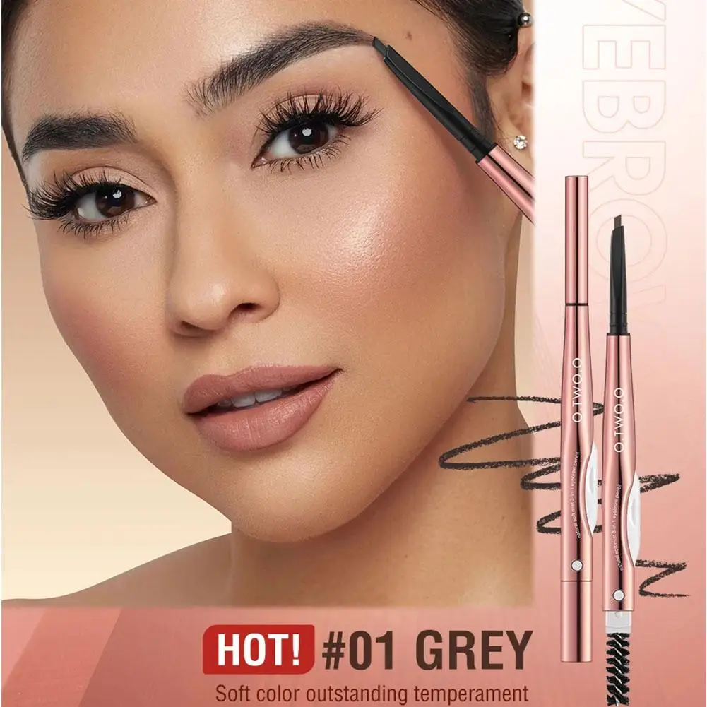 3-in-1 Eyebrow Pencil Automatic Rotating Double Head Long Natural new Makeup Triangle Waterproof Pen Eyebrow Lasting G9Q9