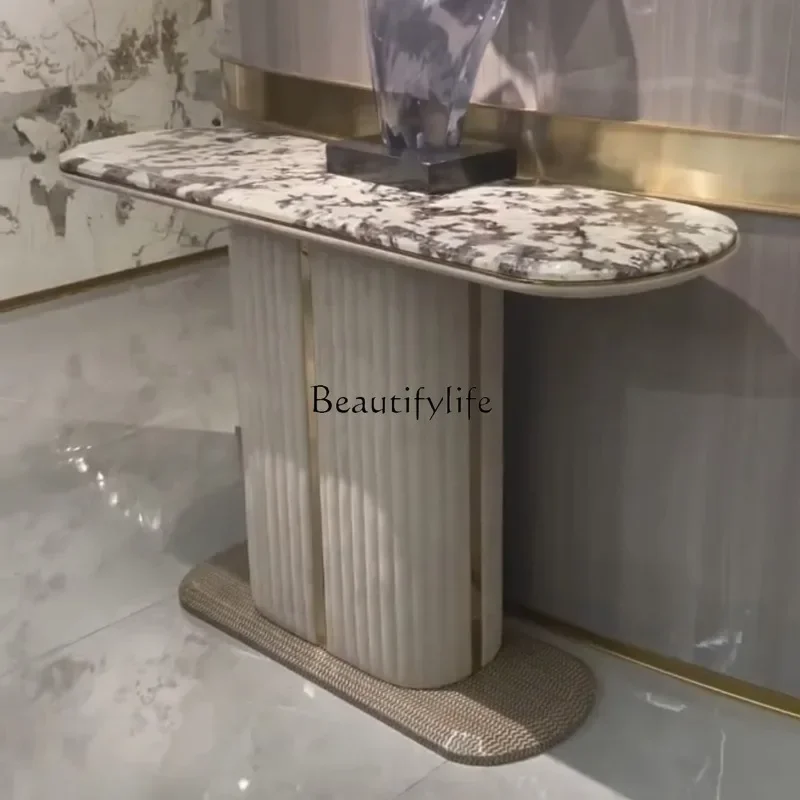 56 plate-forme de vue en marbre de hall d'hôtel de villa Xuanguantai de luxe léger italien