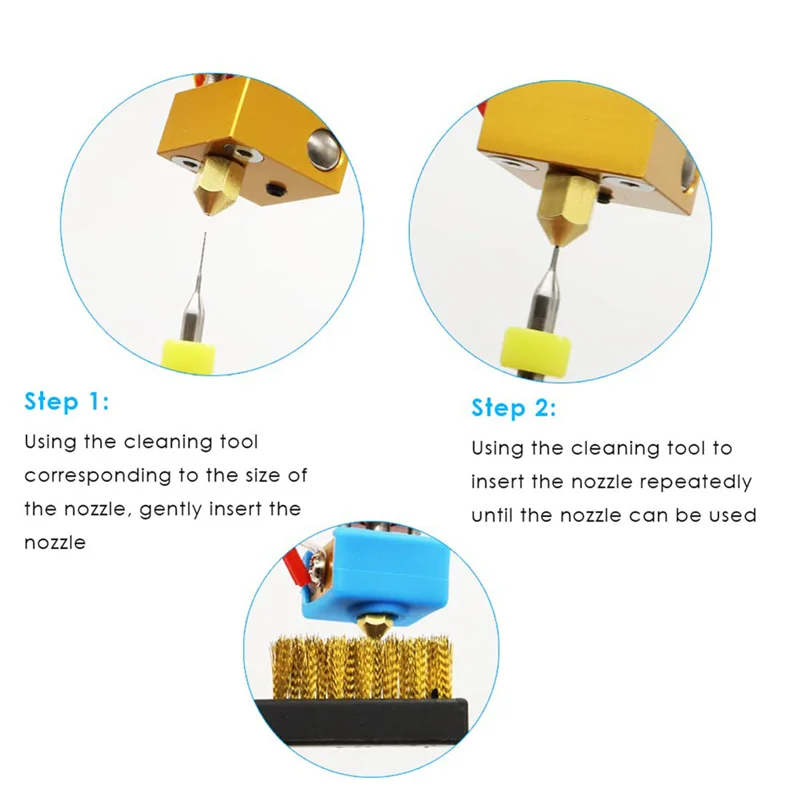 A34M-MK8 3D Printer Nozzles,For Ender3 Nozzle Cleaning Kits 3D Printer Nozzle Maintenance Kit 3D Printer Tools