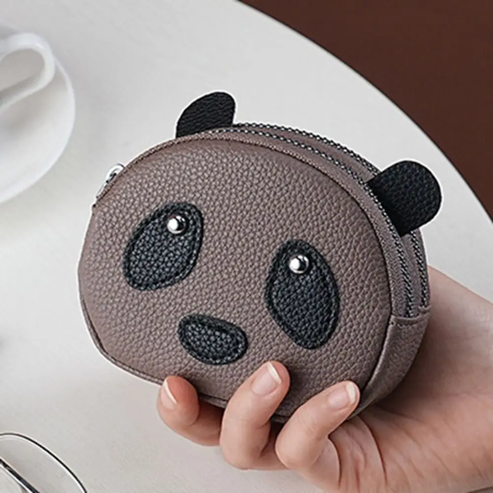 المحمولة طبقة مزدوجة الإبداعية الباندا المحفظة البسيطة بلون سستة محفظة نسائية للعملات المعدنية سماعة الحقيبة مخلب العنصر الصغير حقيبة المرأة #2