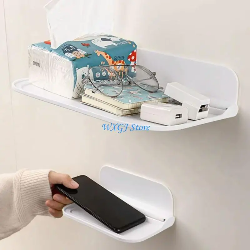 37JE Removable Wall Shelf for Small Spaces Heavy Duty ABS Foldable Designs Organizers