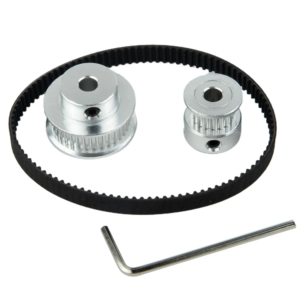 Synchronous Wheel Set, 20&36 Teeth 5mm Bore Timing Pulley with Belt/Wrench, Perfect for 3D Printing Applications