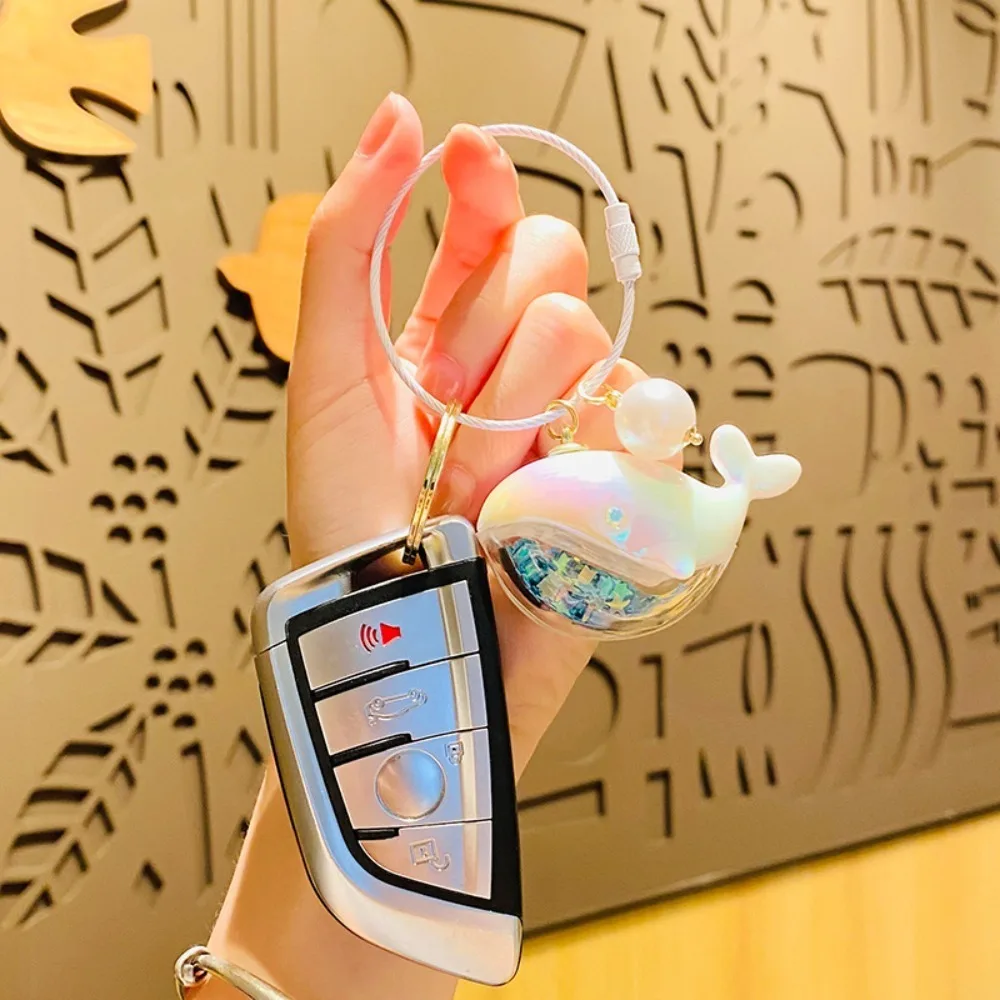 Portable Whale Keychain Acrylic&Alloy Multicolor Car Keychain Cute with Ring Backpack Pendant Car, Key, Bag, Xmas Present Gifts
