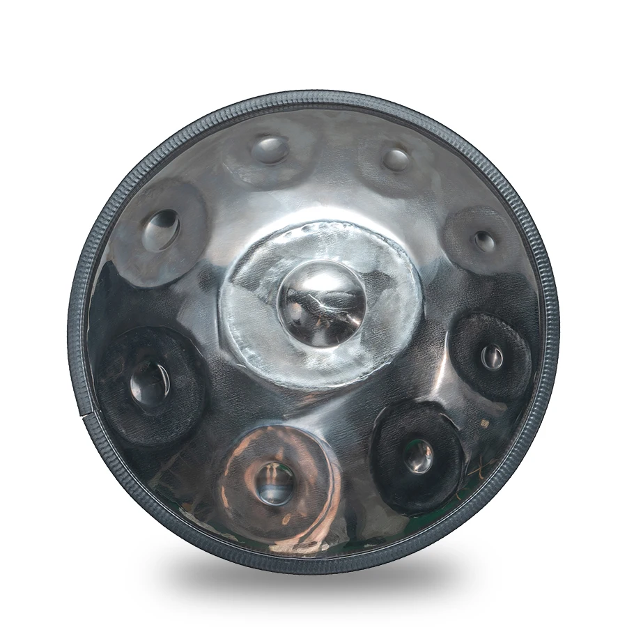 Professional Custom Healing Musical Instrument, Pure Hand-polished 9-note Mini Silver Mirror Handpan