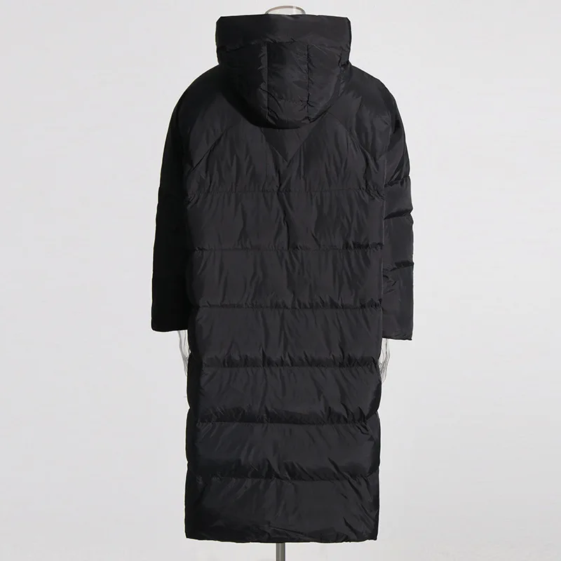 الشتاء طويل مقنعين جيب كبير أسفل سترة المرأة مزدوجة سستة سميكة باركر أبلى الإناث الدافئة مبطن طول الركبة أسفل السترات