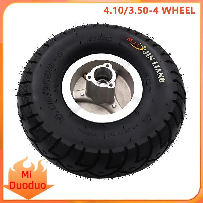 

Complete 10 inch wheel assembly for electric scooters includes tire tube and hub in size 4.10/3.50-4