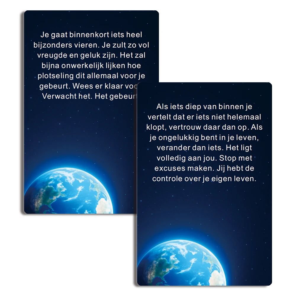 سطح بطاقات أوراكل الهولندية، بطاقات التارو الهولندية، 48 بطاقة رسائل من الكون للانعكاس والواضح الداخلي، 12*8 سم، ألعاب الورق