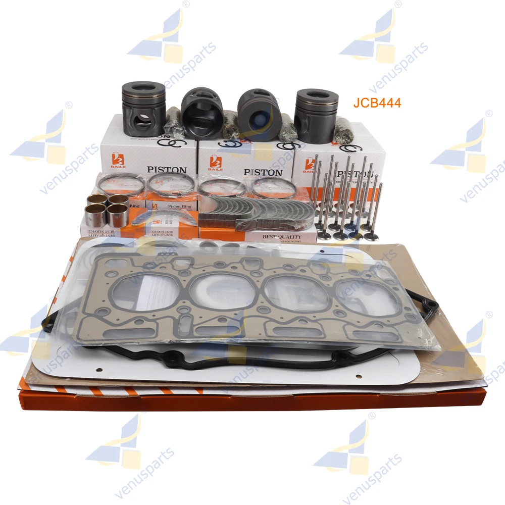 For JCB 444 JCB444 Overhaul Rebuild Kit Piston Rings Full Gasket Set Main Bearing Engine Parts Bushing 320-09210 103*3+2.5+4