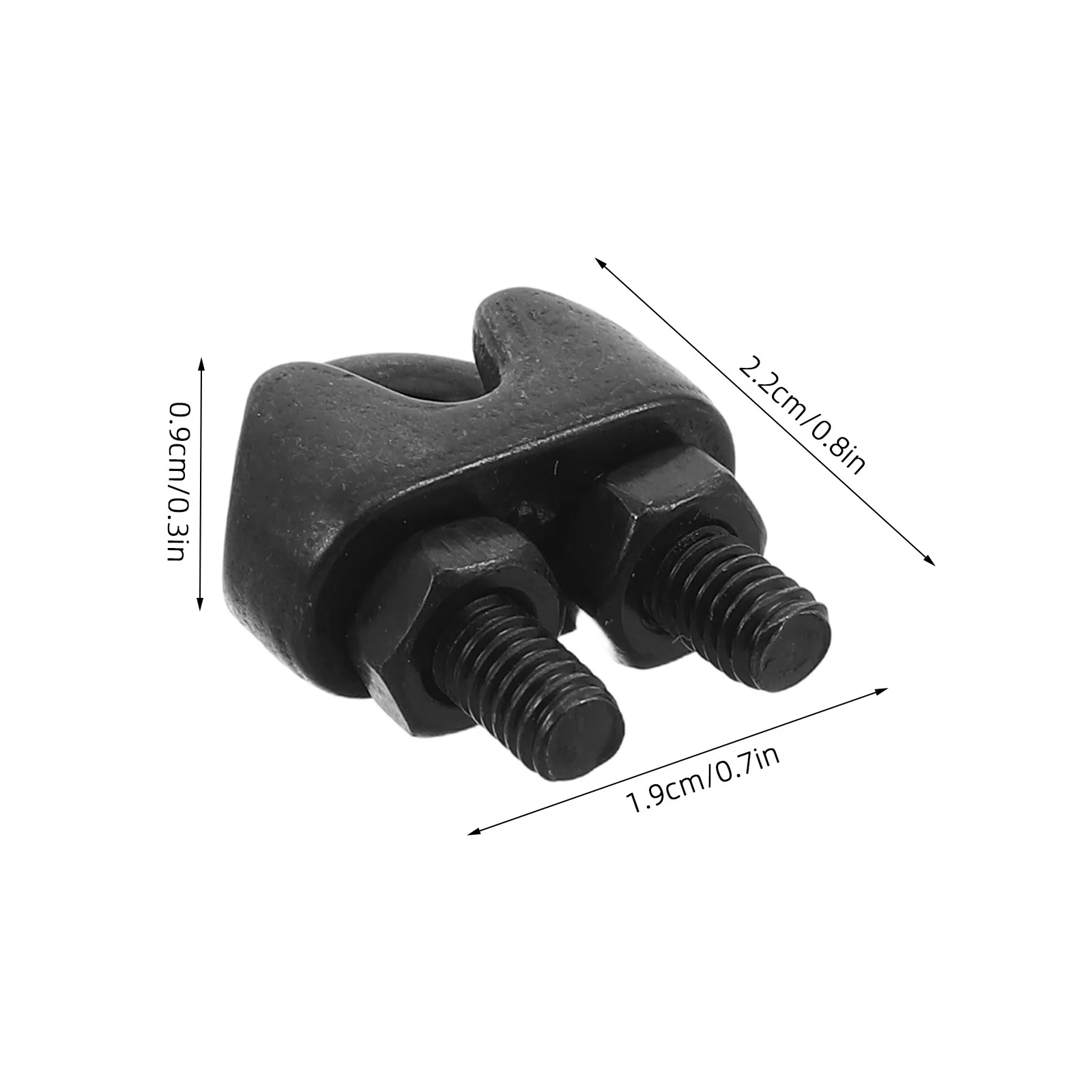 10Pcs Black Stainless Steel Wire Rope Clamp M4 U-Bolt Saddle Fastener Heavy Duty Cable Clip Secure Lock for Outdoor Fencing